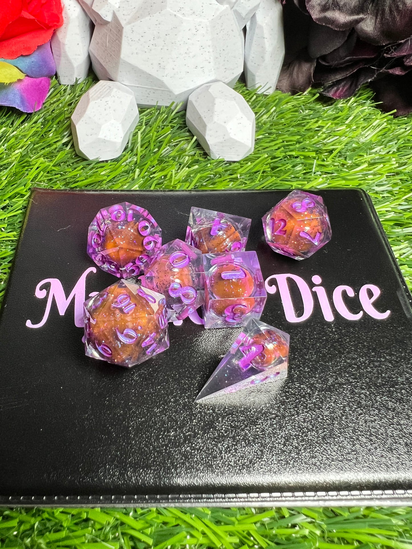 Purple Elixir - Liquid Core Set - 7 Set Dice - Fine Art Dice