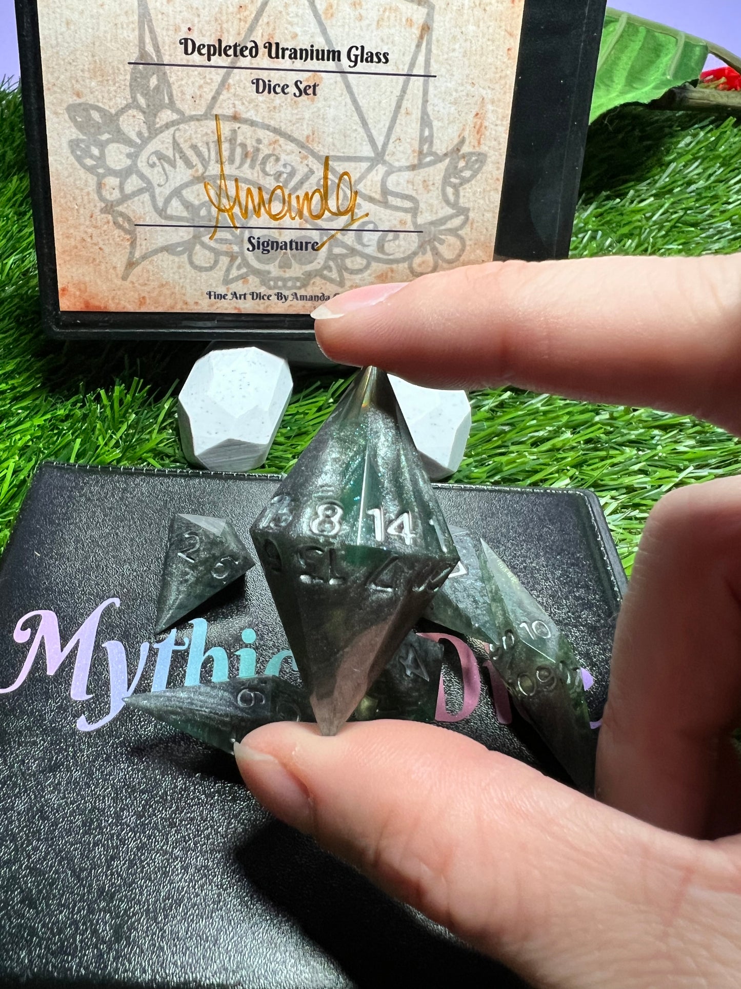 Depleted Uranium - Standard 7 Set Dice - Fine Art Dice - Crystal Set