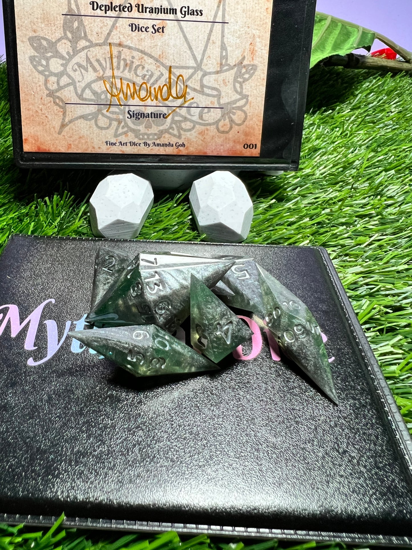 Depleted Uranium - Standard 7 Set Dice - Fine Art Dice - Crystal Set