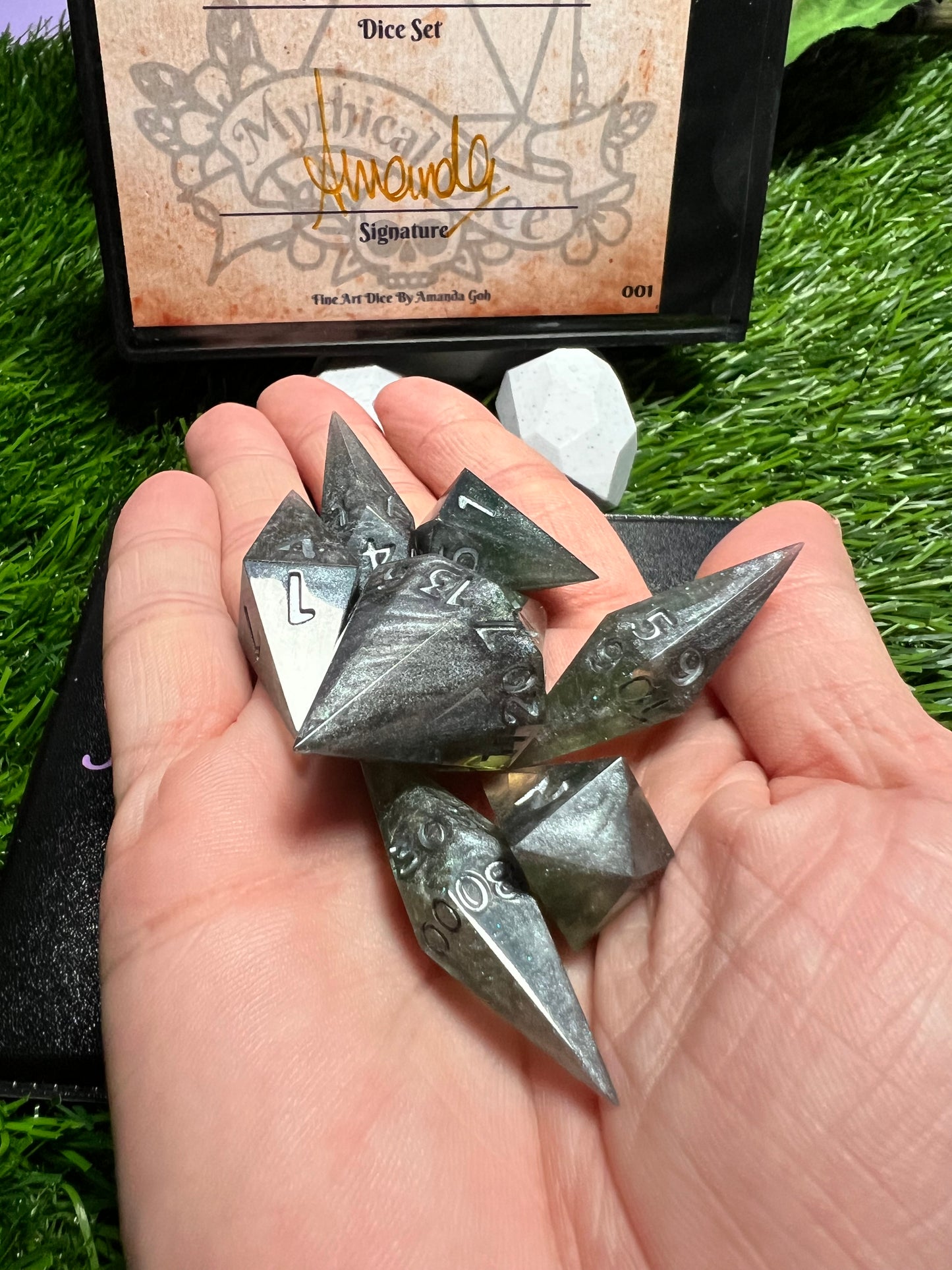 Depleted Uranium - Standard 7 Set Dice - Fine Art Dice - Crystal Set