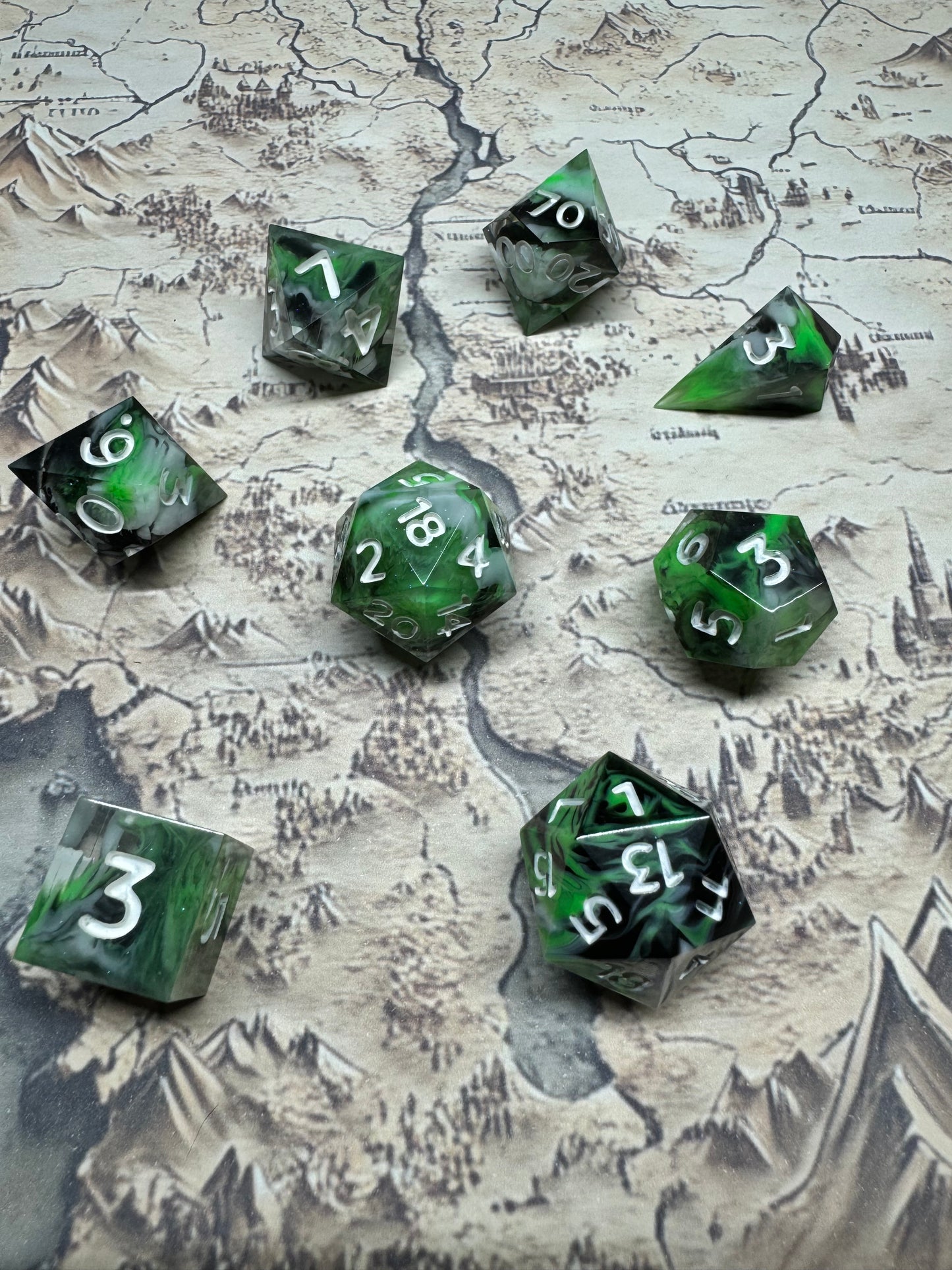 Nightshade - 8 Piece Set - Fine Art Dice