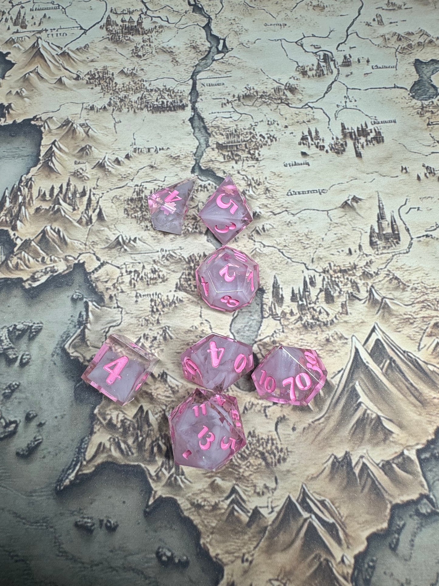 Sakura - Full Set Dice - Fine Art Dice