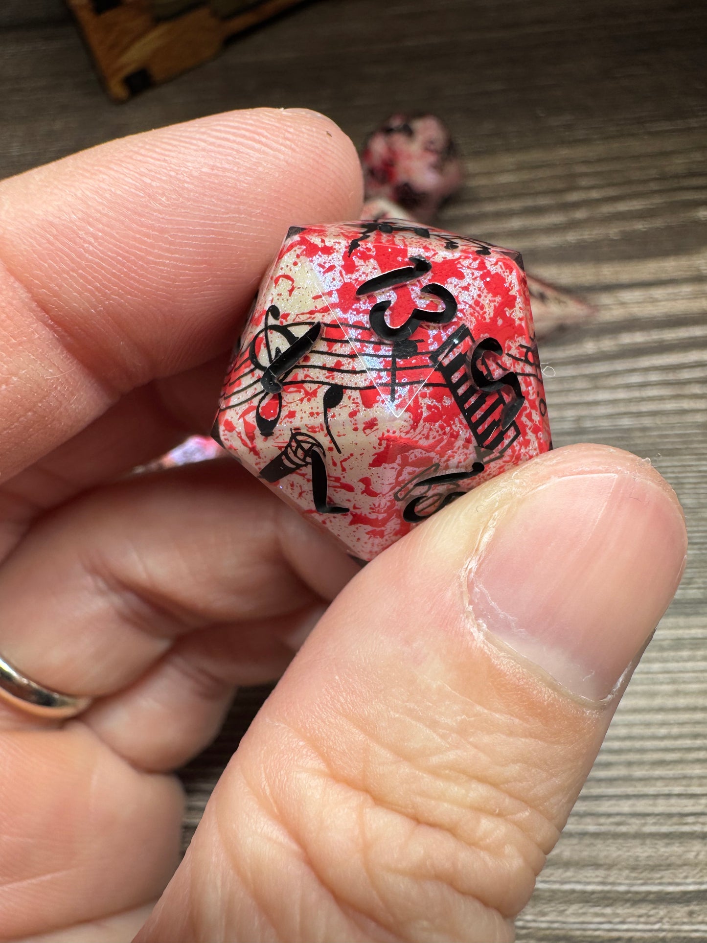 Hymn of Death - Standard 7 Set Dice - Fine Art Dice - Shard D4
