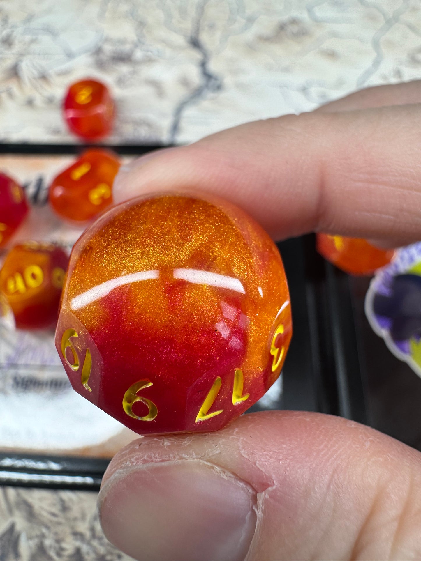 Fireball - Standard Orb Set - Fine Art Dice