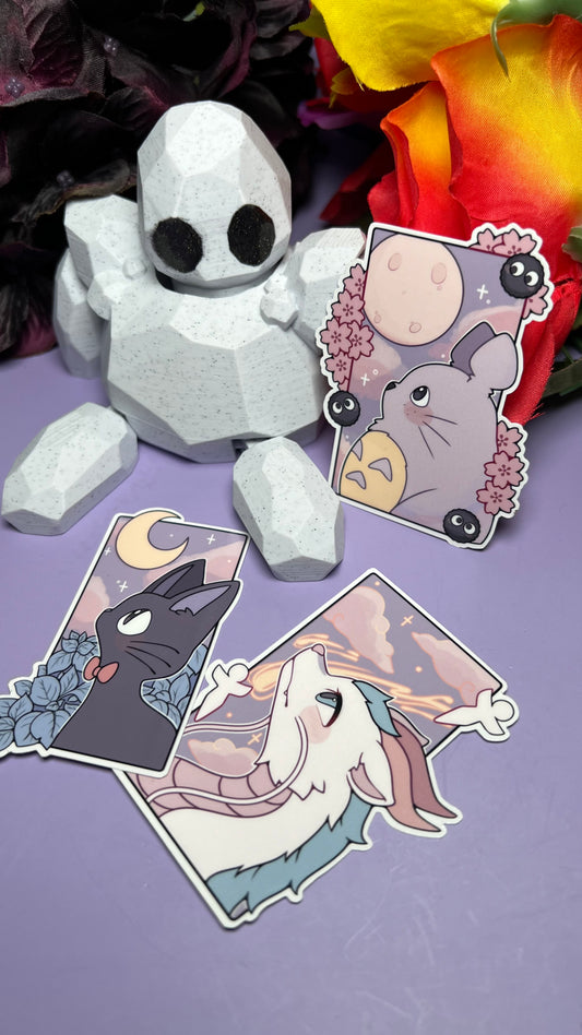 Anime Sky Pictures Stickers - Die Cut - Haku, Jiji, Totoro