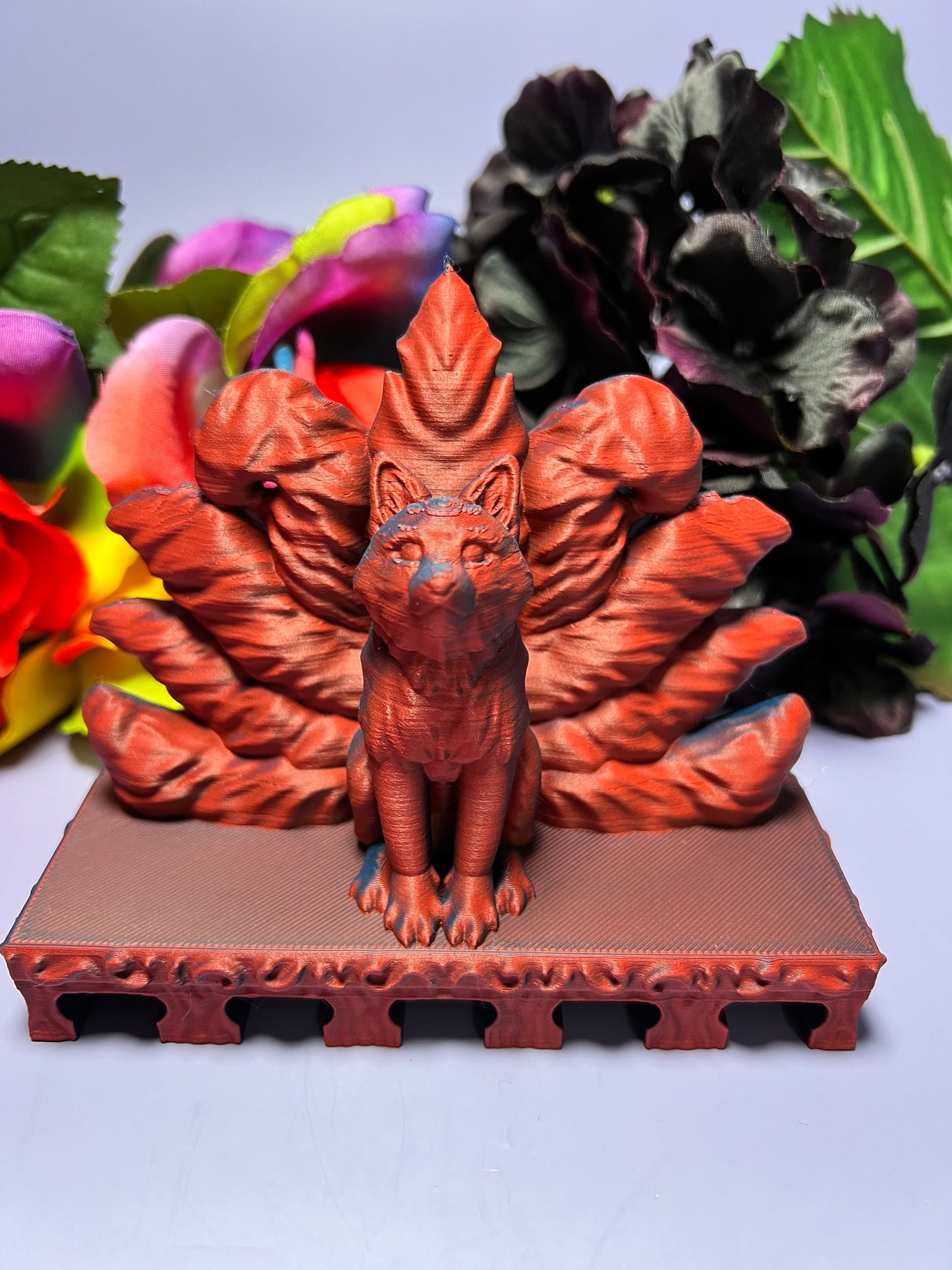 Nine Tailed Kitsune Keychain Holder - Wall Mounted