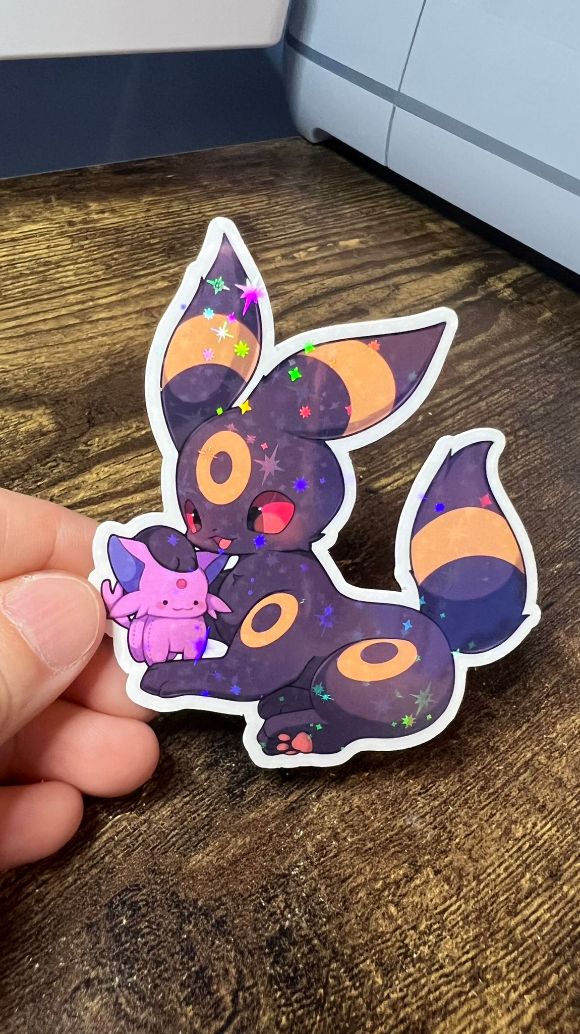Umbreon and Espeon with Plushies Stickers - Die Cut