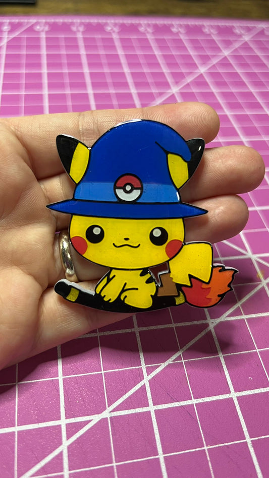 Witch Pikachu - Resin Keychain/Badge Reel