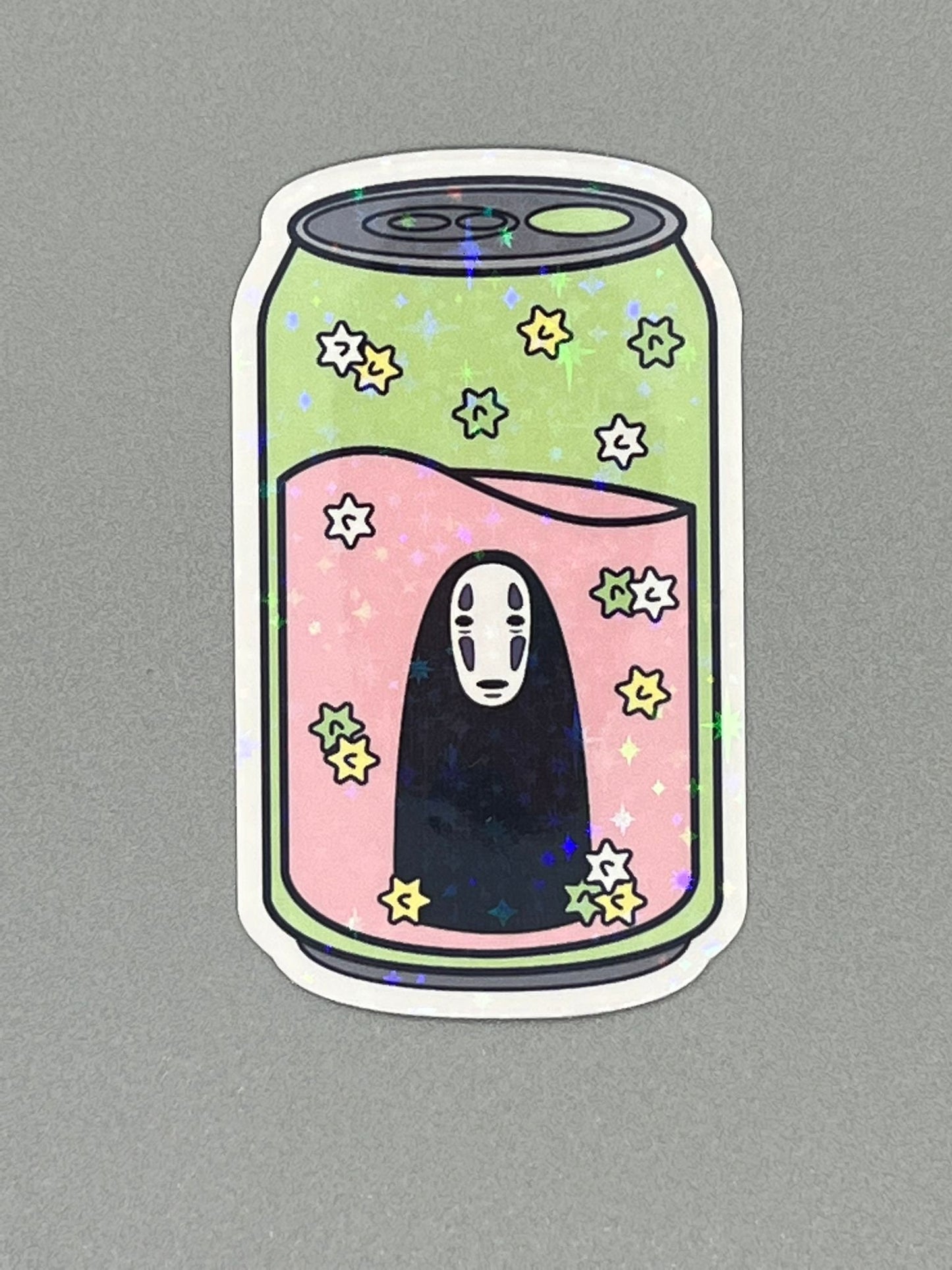 Studio Ghibli Soda Can Stickers - No-Face Totoro Soot Sprites and Star Candy - Great for Laptops Journals Desks - Laminated Vinyl Waterproof