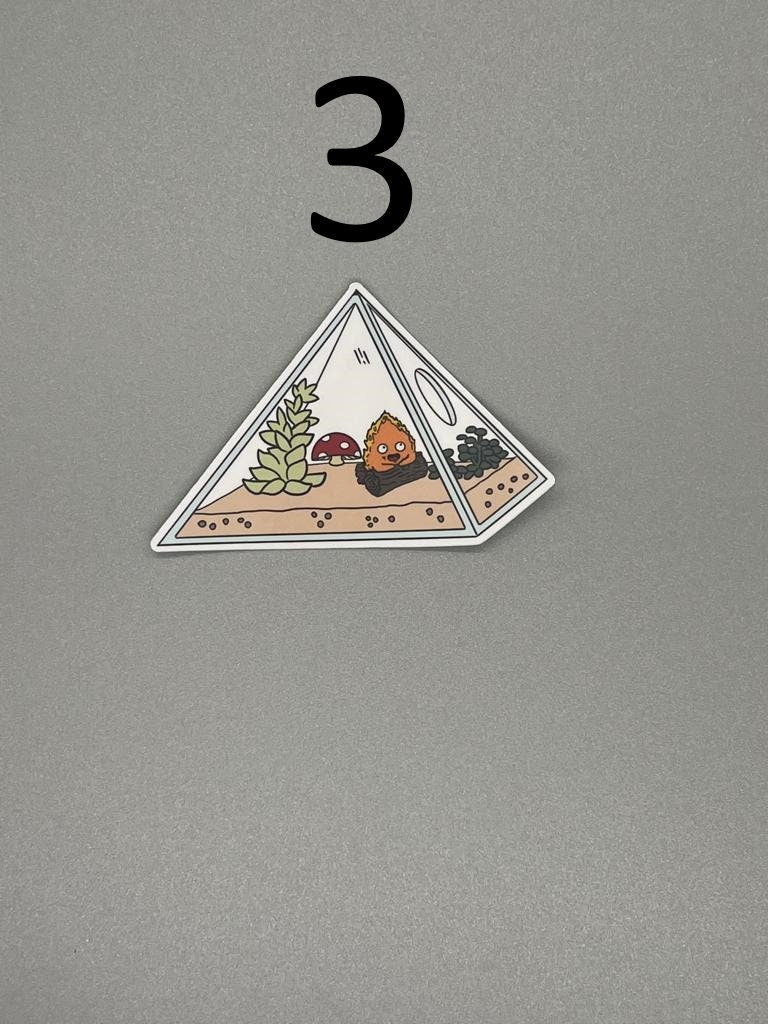 Large Ghibli Terrarium Stickers - Waterproof Laminated UV Resistant Die Cut Available in Holographic and Non-Holographic