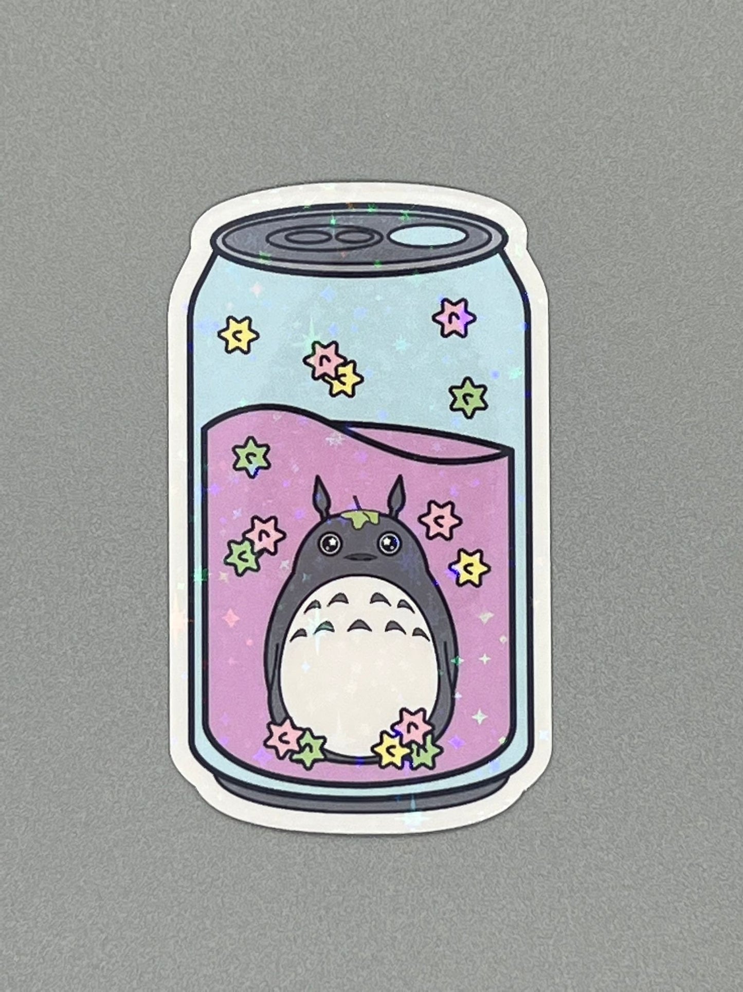 Studio Ghibli Soda Can Stickers - No-Face Totoro Soot Sprites and Star Candy - Great for Laptops Journals Desks - Laminated Vinyl Waterproof