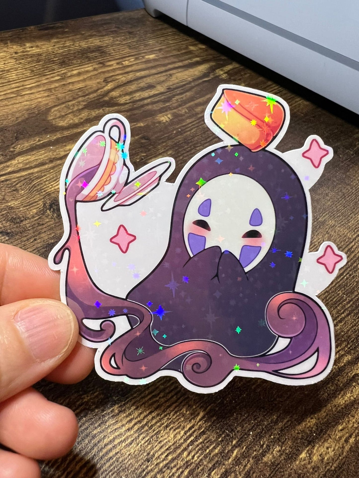 No-Face - Die Cut Sticker - Spirited Away - Great for Bottles, Calendars, Notebooks, Folders! - Weatherproof