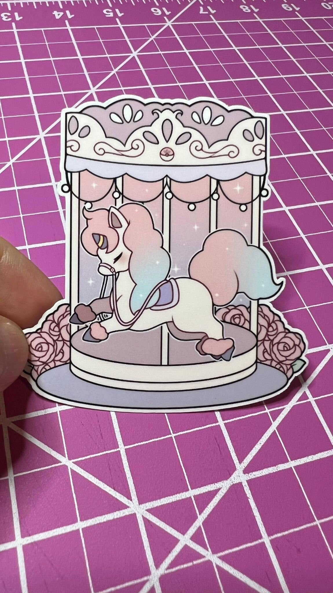 Ponyta Carousel - Alolan Pokemon - Die Cut - Great for Water Bottles, Folders, Notebooks, Laptops, and More