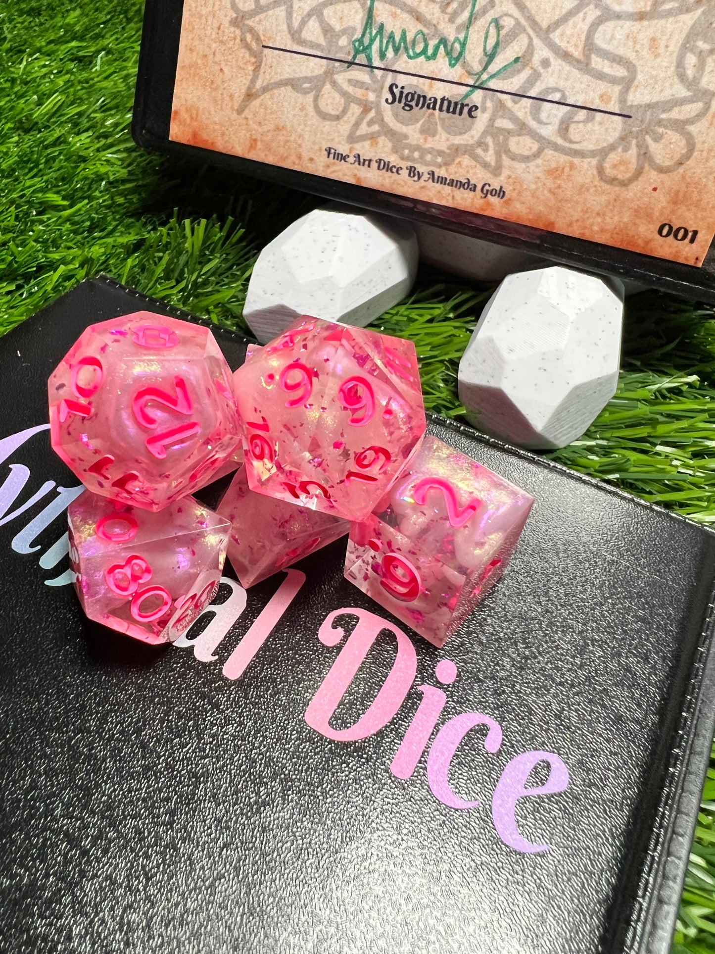 Pixie Dust - Standard 7 Set Dice  - Fine Art Dice - Shard D4