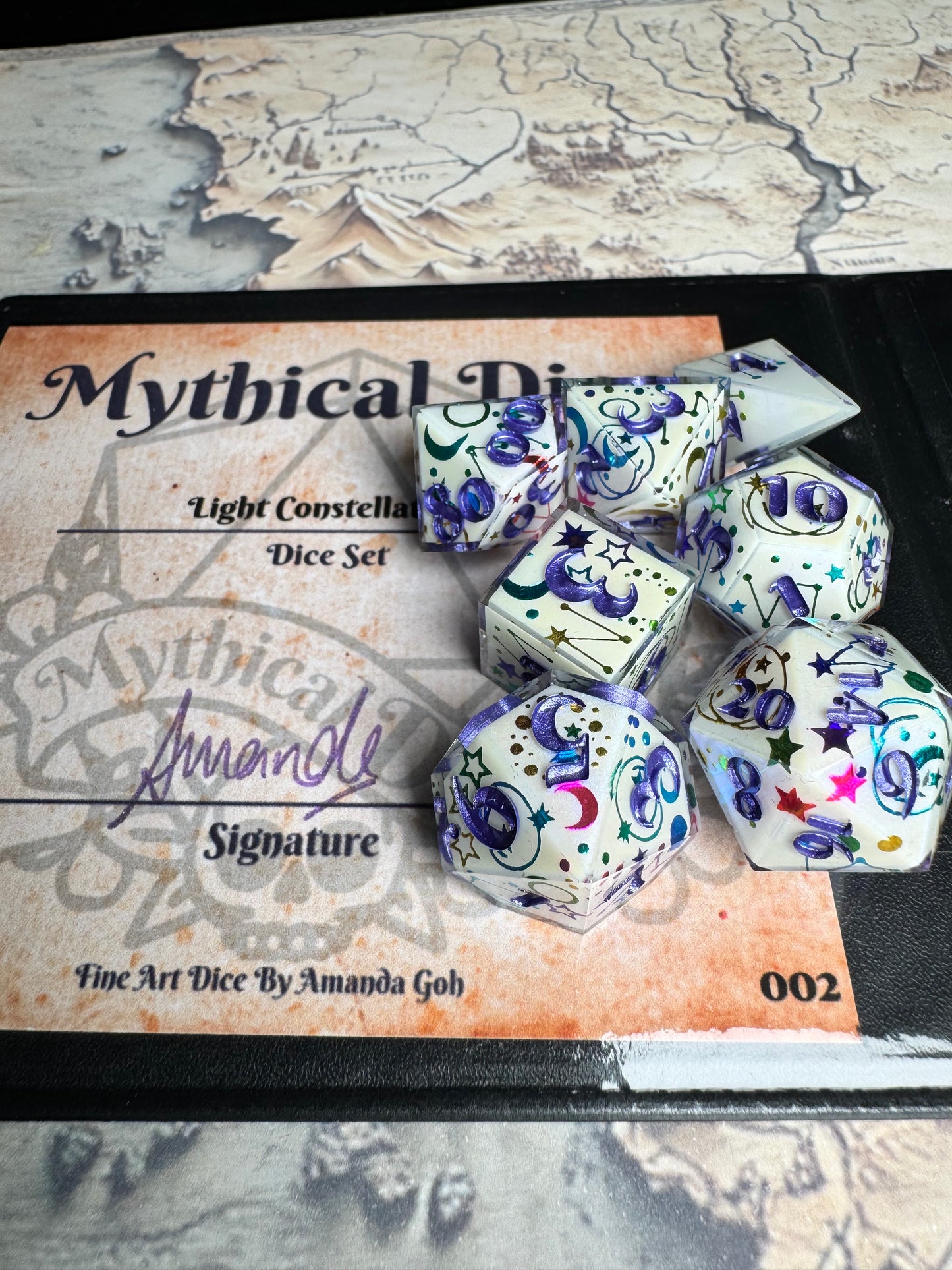 **PRE-ORDER** Light Constellation - Standard 7 Set Dice  - Fine Art Dice