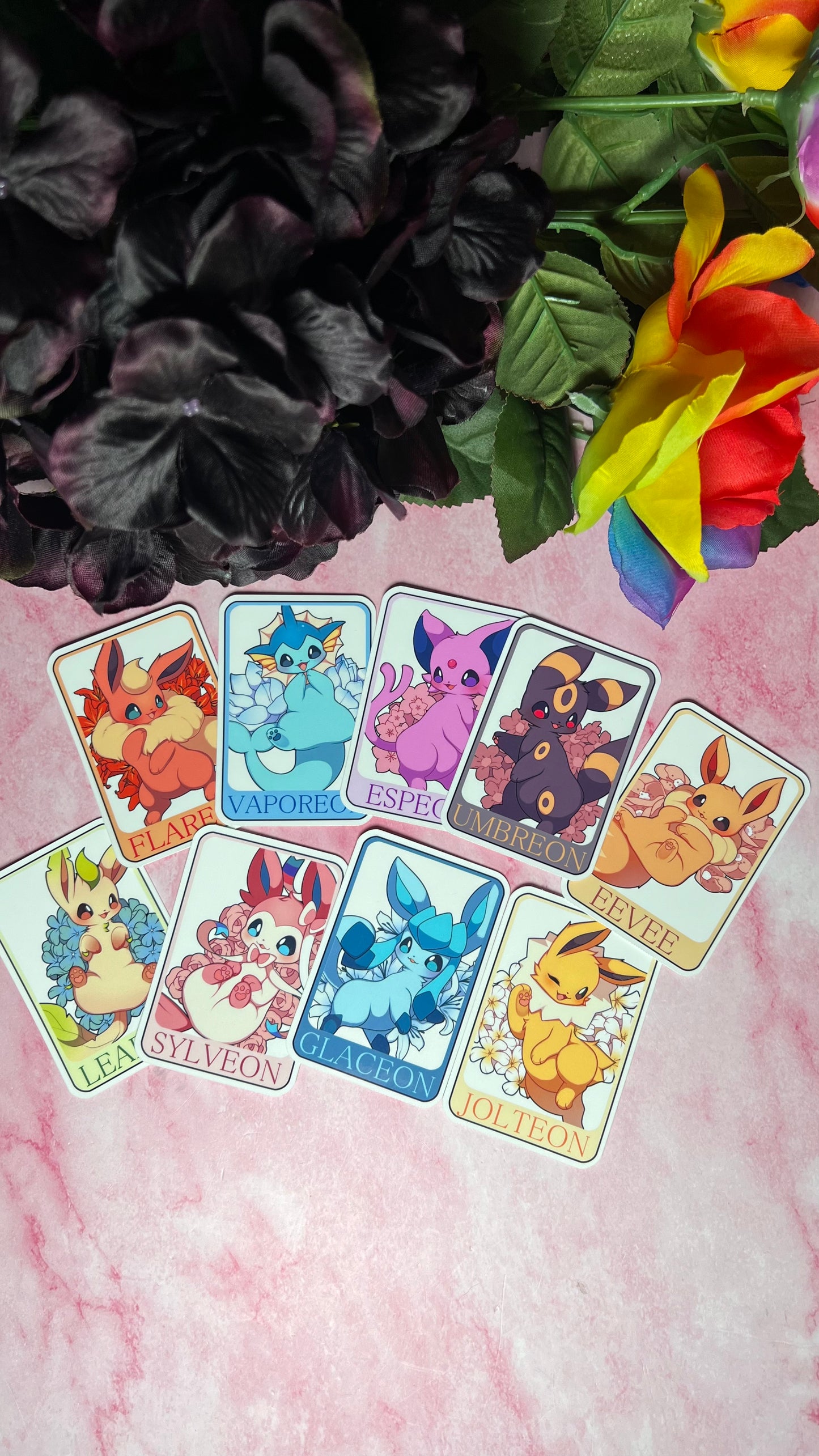 Eeveelution Tarot Cards - Die Cut Stickers