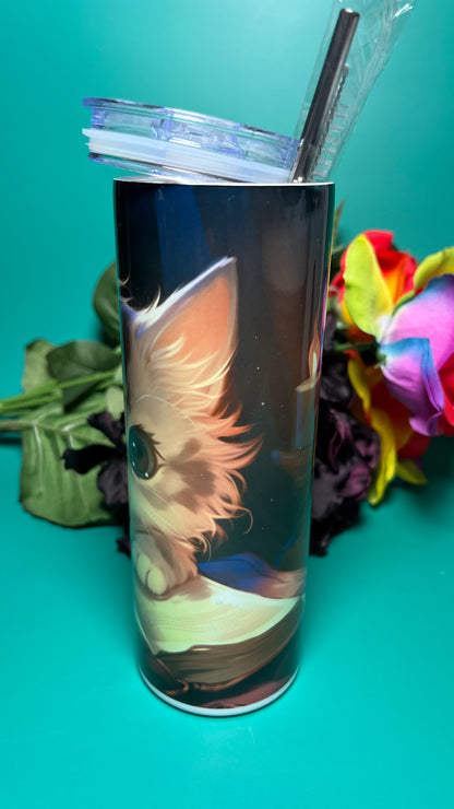 Wizard's Familiar - 20oz Skinny Stainless Steel Tumbler - Double Wall - Sublimated