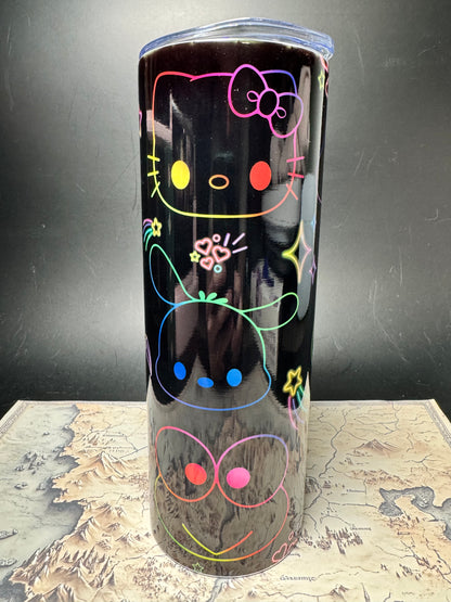 Neon Sanrio - 20oz Skinny Stainless Steel Tumbler - Double Wall - Sublimated