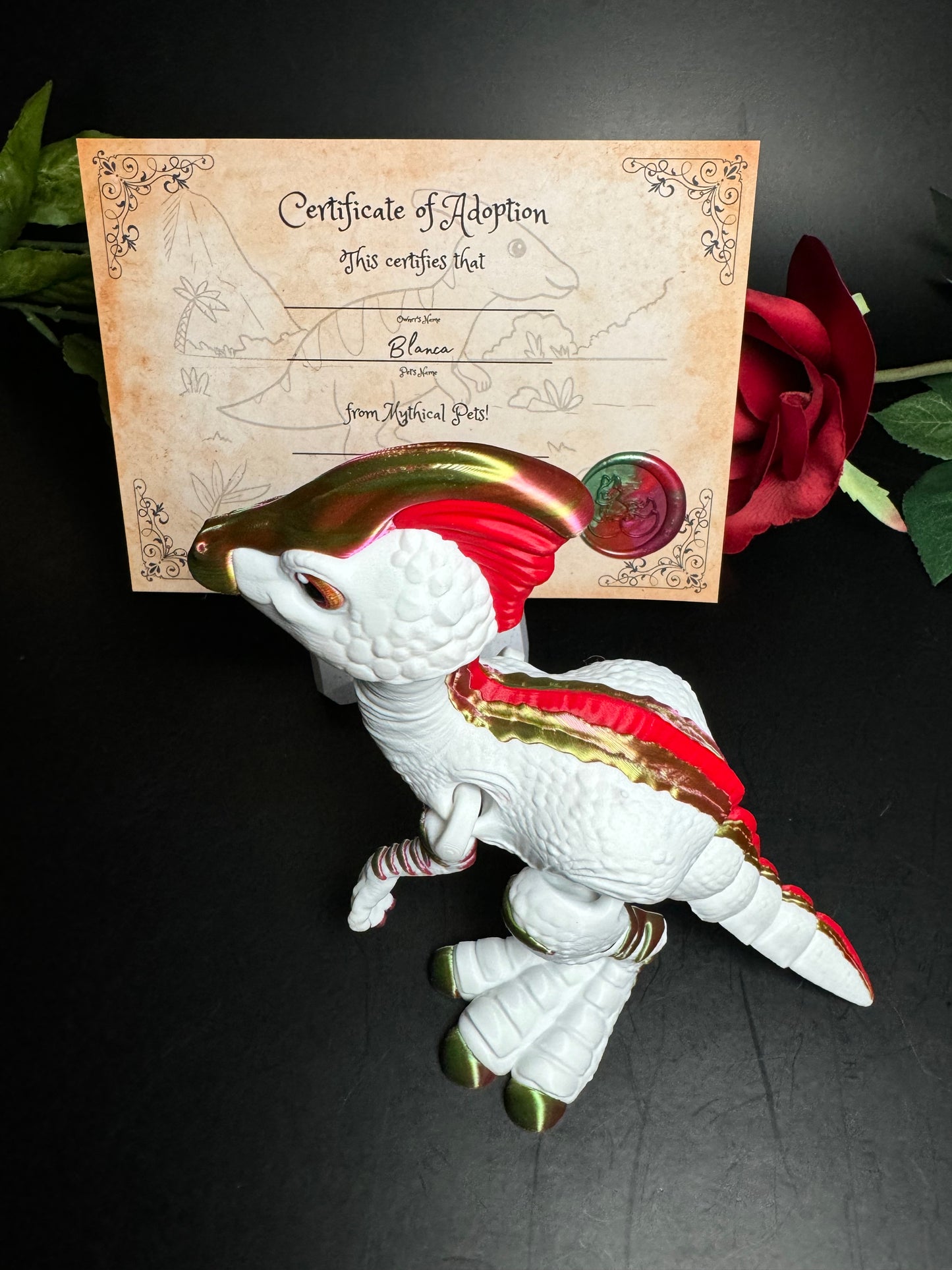 Blanca - The Opal Parasaurolophus - Mythical Pets