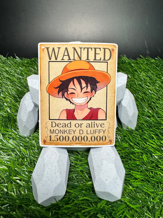 WANTED: Monkey D. Luffy Sticker - Die Cut