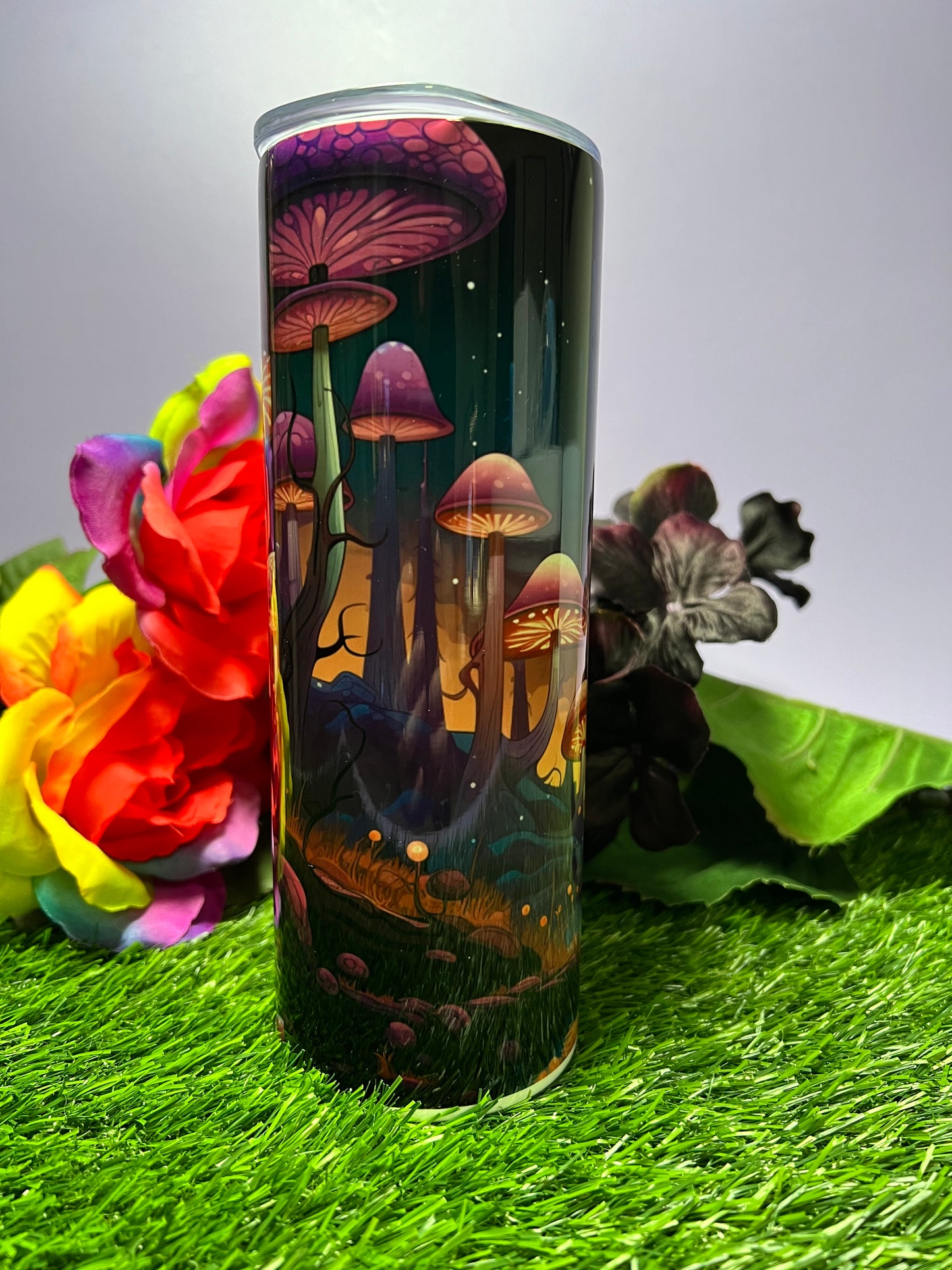 Mushroom Garden - 20oz Skinny Stainless Steel Tumbler - Double Wall - Sublimated