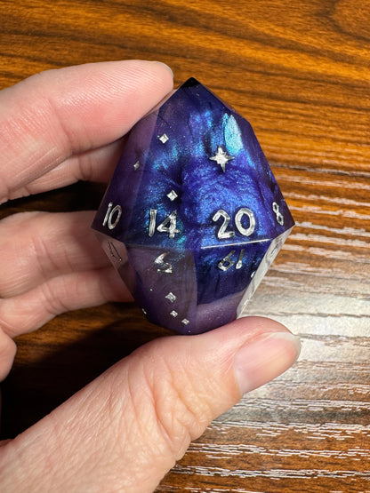 Purple Starlight Cosmos Gem D20