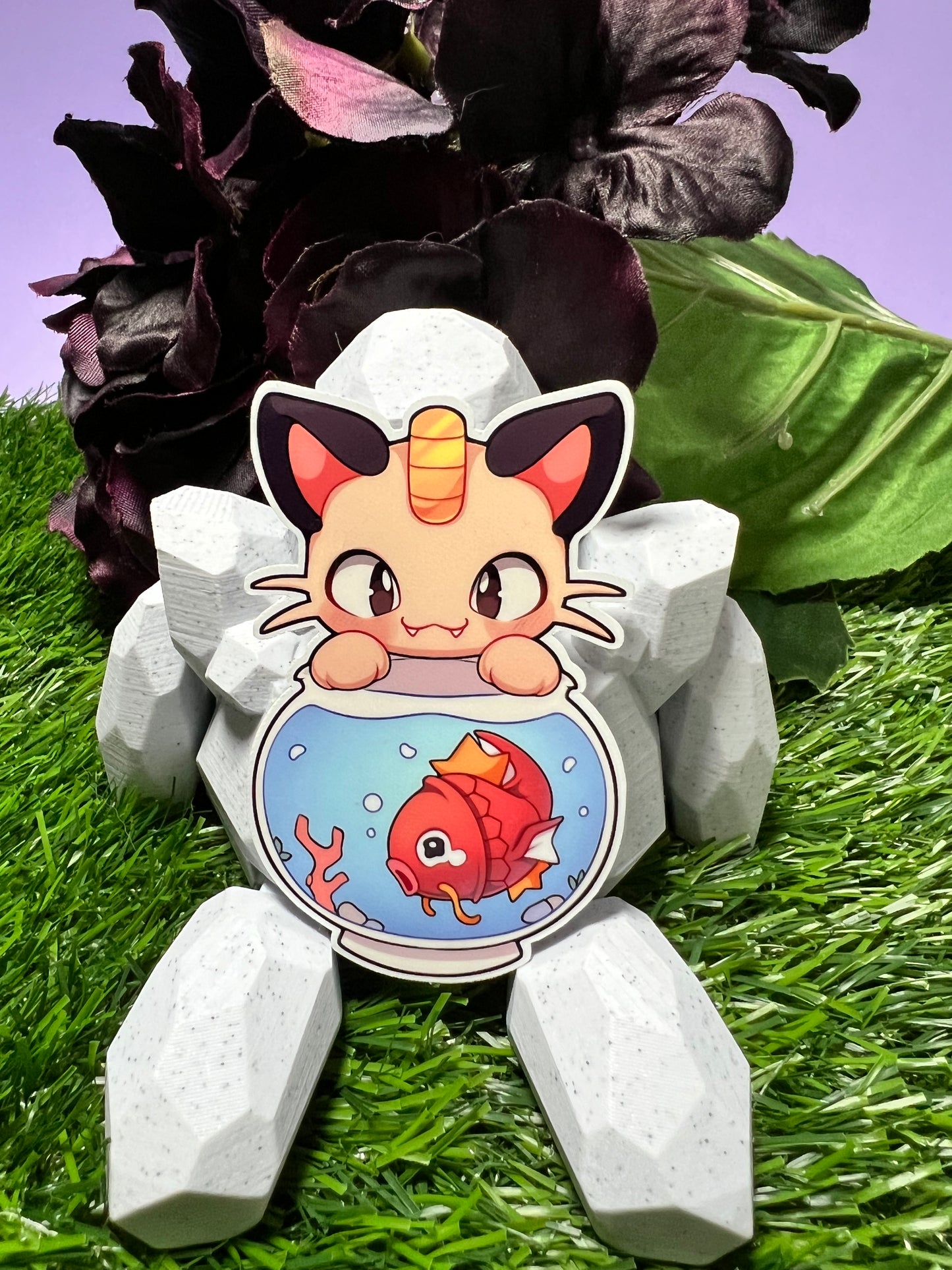 Meowth and Magikarp Sticker - Die Cut