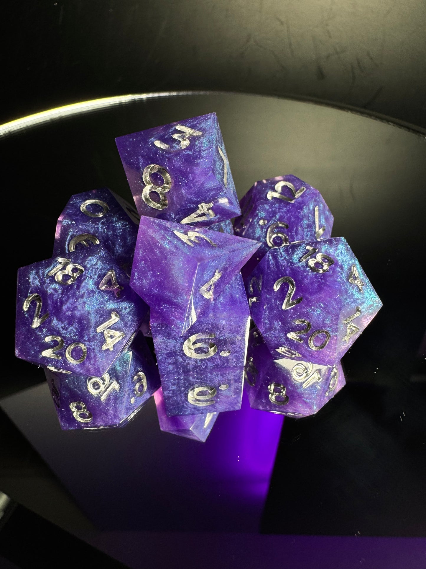 Purple Nebula - 8 Piece Set - Fine Art Dice