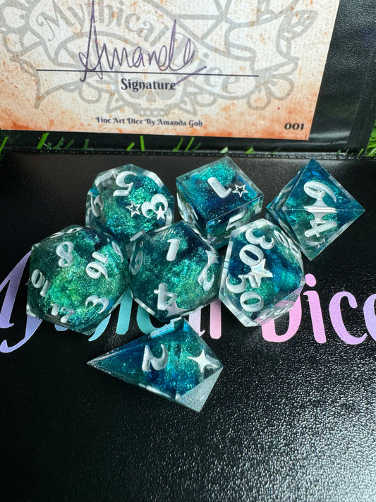 Cosmic Abyss - Standard 7 Set Dice  - Fine Art Dice