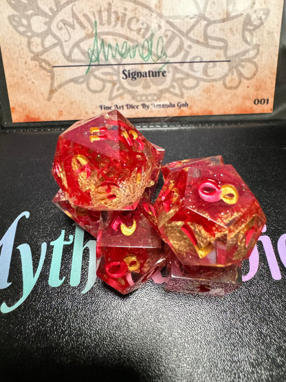 Sacrifice - Shard D4 - 7 Set Dice  - Fine Art Dice