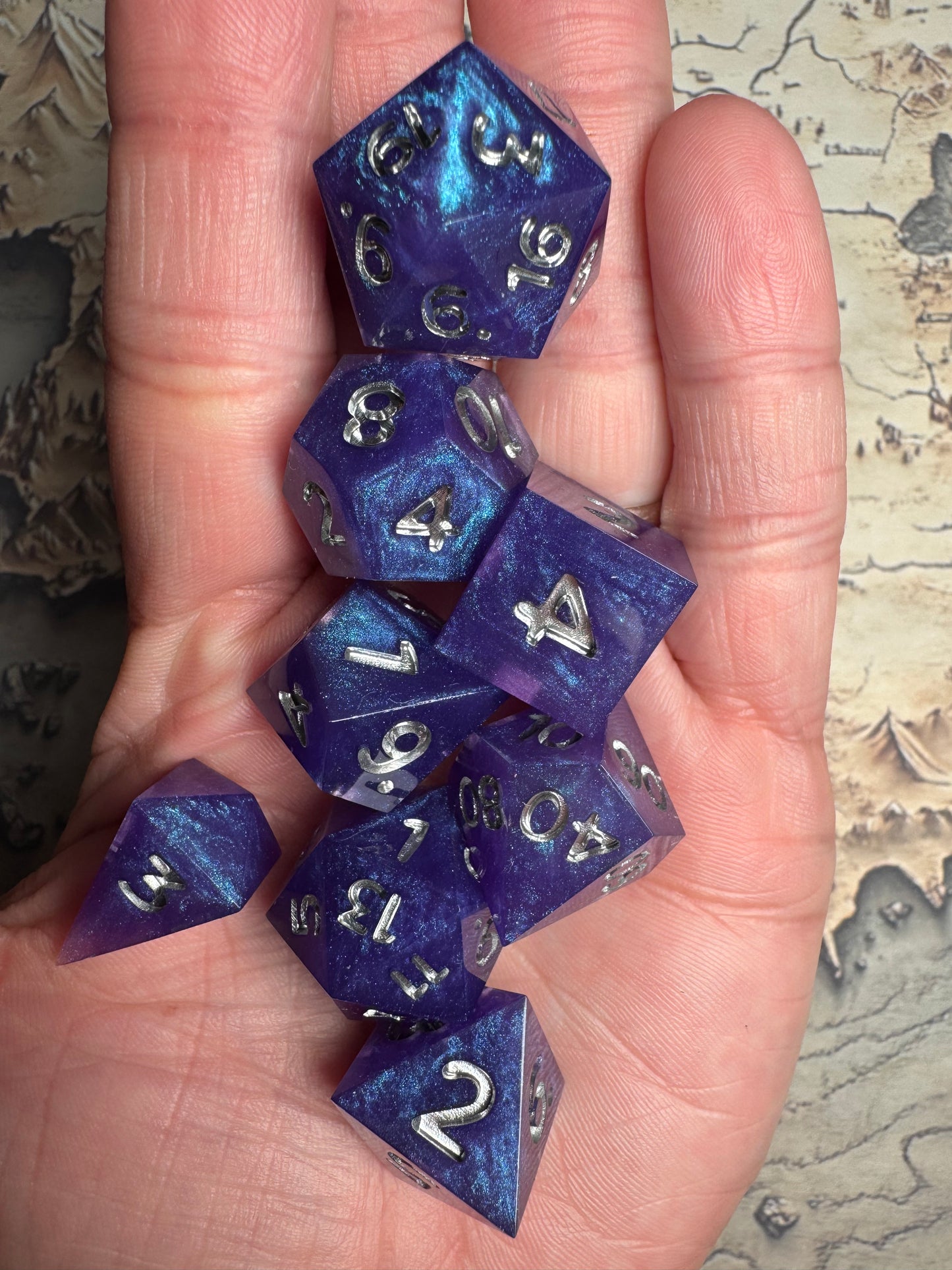 Purple Nebula - 8 Piece Set - Fine Art Dice