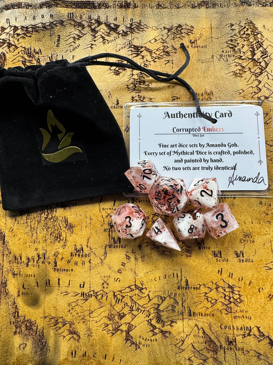Corrupted Embers - Standard Set - Fine Art Dice