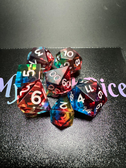 Prismatic - Standard Full Set Dice  - Fine Art Dice