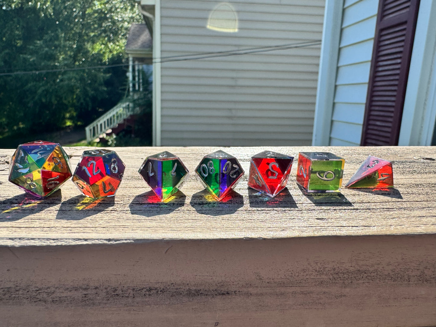 **PRE-ORDER** Stained Glass Pride - Standard Set - Fine Art Dice