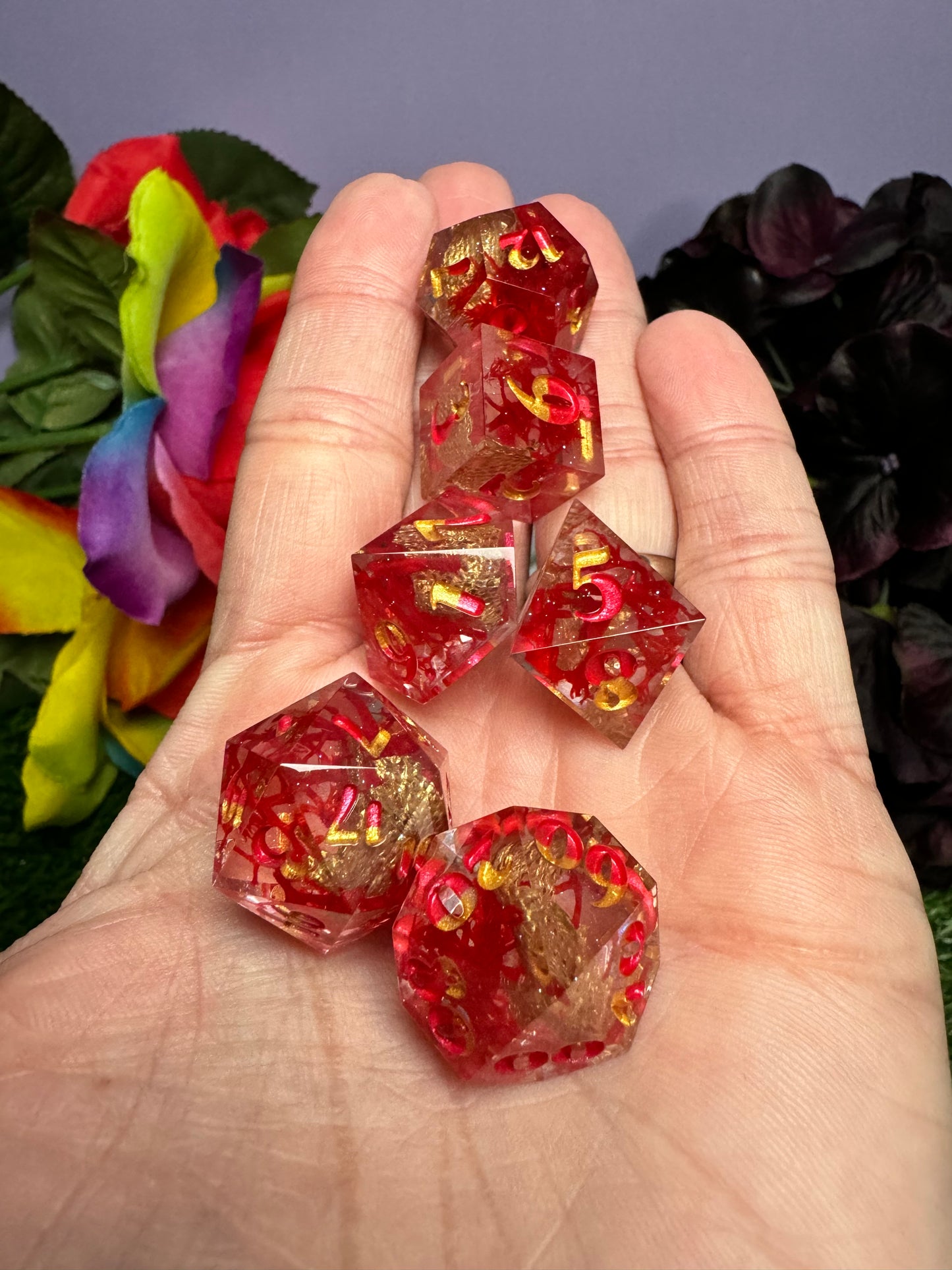 Sacrifice - Shard D4 - 7 Set Dice  - Fine Art Dice