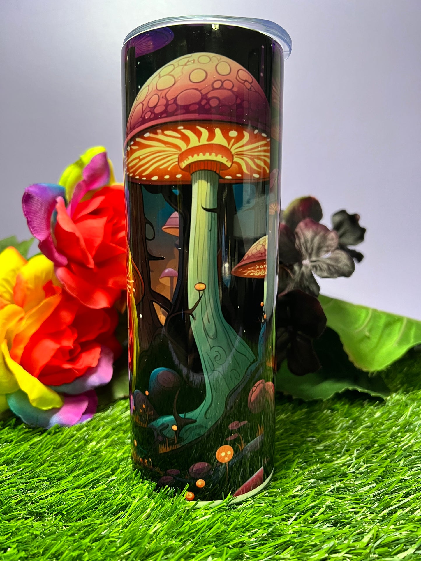 Mushroom Garden - 20oz Skinny Stainless Steel Tumbler - Double Wall - Sublimated