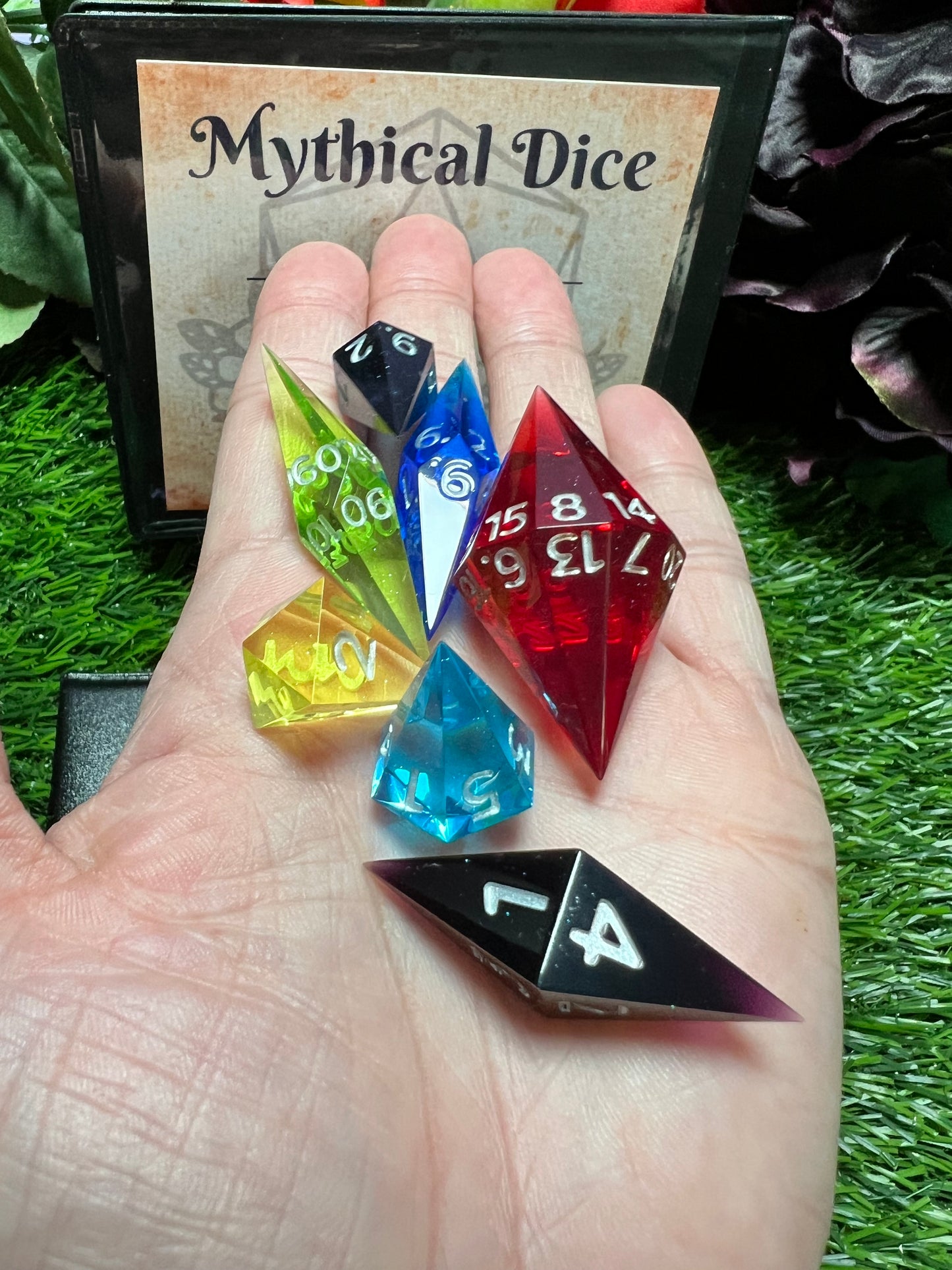 Materia - Standard 7 Set Dice  - Fine Art Dice - Crystal Style