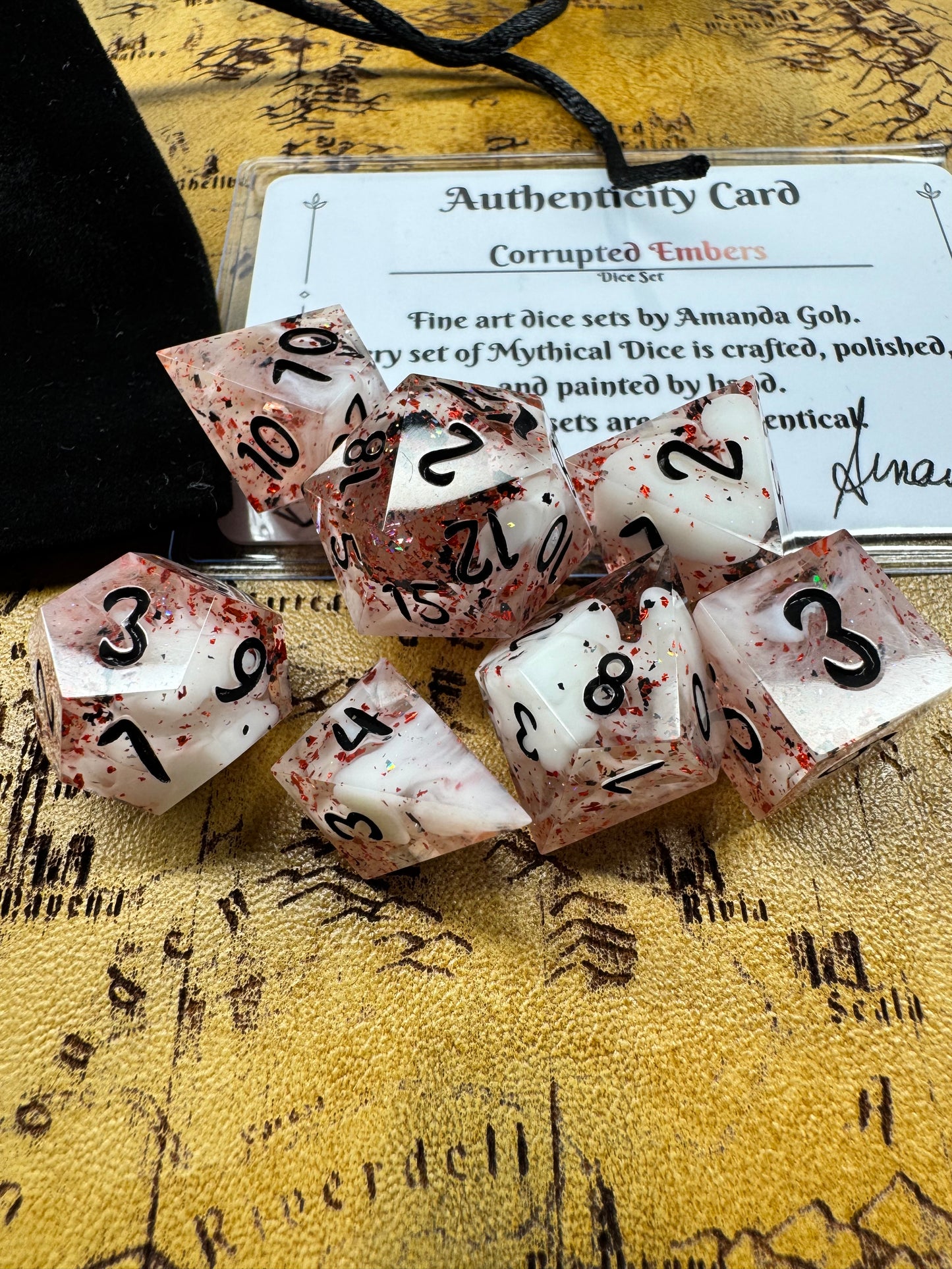 Corrupted Embers - Standard Set - Fine Art Dice