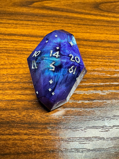 Purple Starlight Cosmos Gem D20