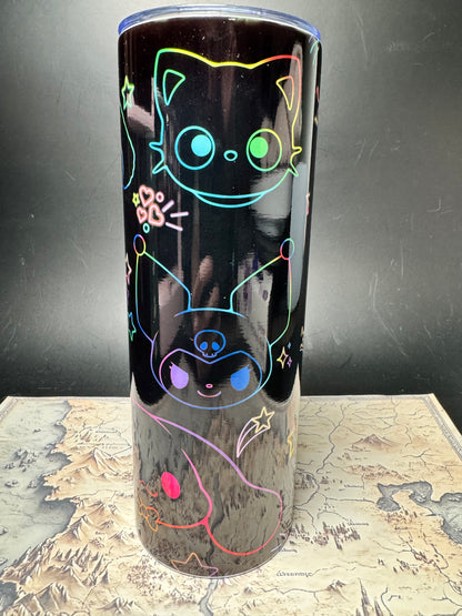 Neon Sanrio - 20oz Skinny Stainless Steel Tumbler - Double Wall - Sublimated