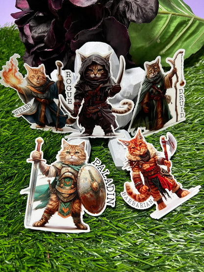 Dungeons and Dragons LARPing Cats - Die Cut