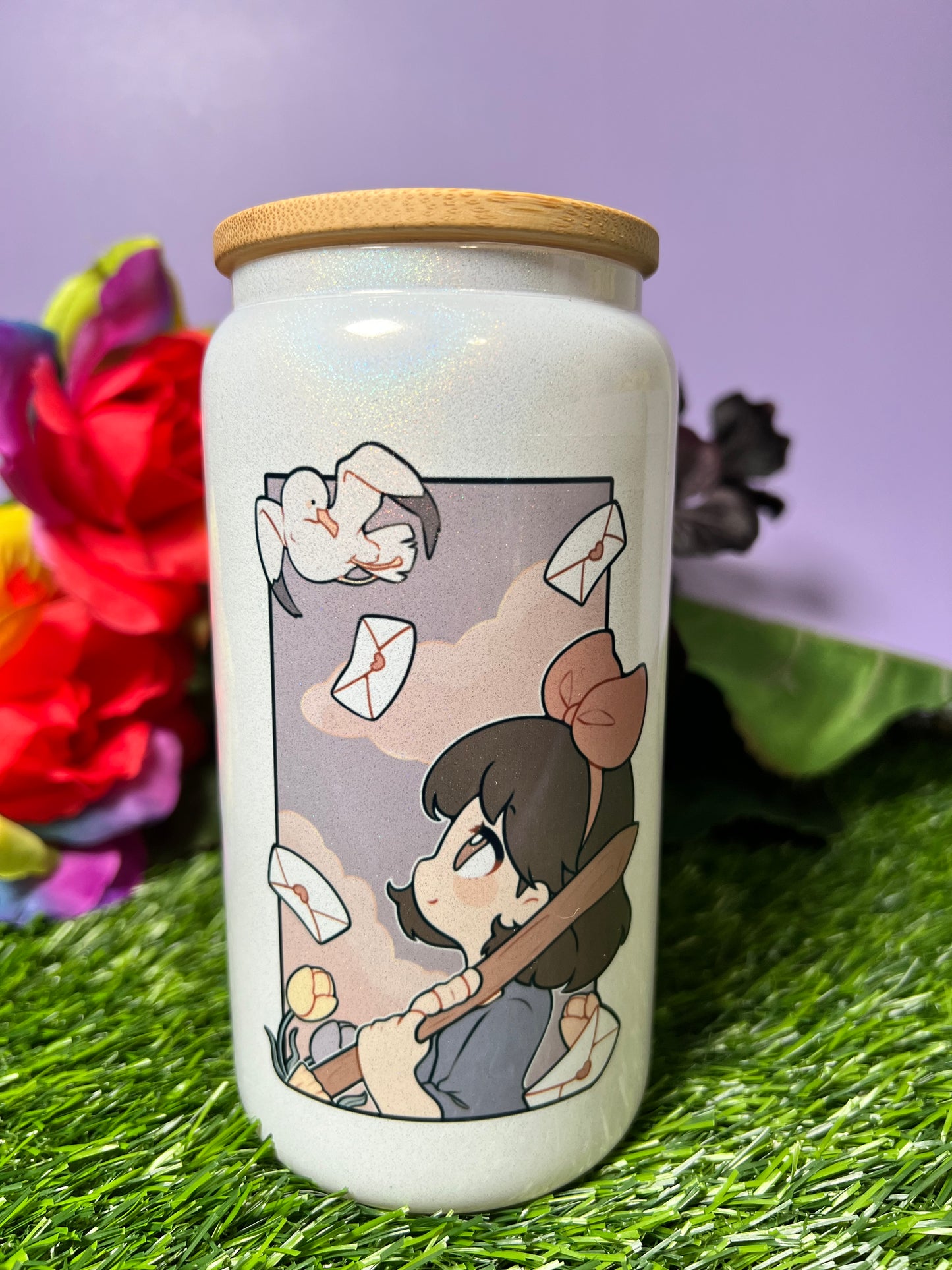 Ghibli Portraits C 16oz Glass Can - Iridescent - Sublimated