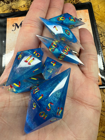 Derpy Tiger - Crystal Set - Fine Art Dice