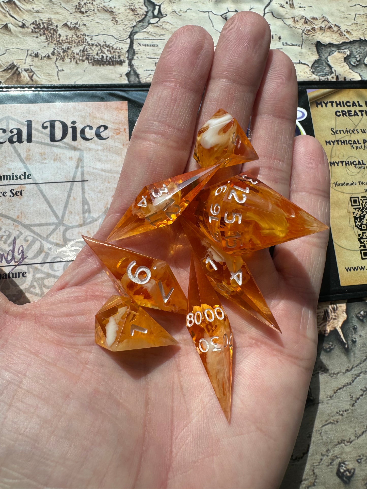 Dreamsicle - 7 Piece Dice Set - Fine Art Dice