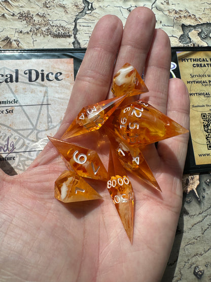 Dreamsicle - 7 Piece Dice Set - Fine Art Dice