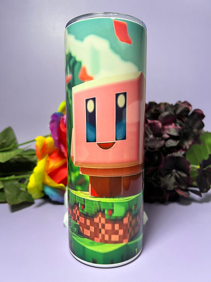 Minecraft Kirby - 20oz Skinny Stainless Steel Tumbler - Double Wall - Sublimated