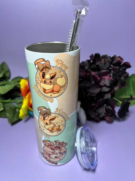 Potion Eeveelutions - 20oz Skinny Stainless Steel Tumbler - Double Wall - Sublimated