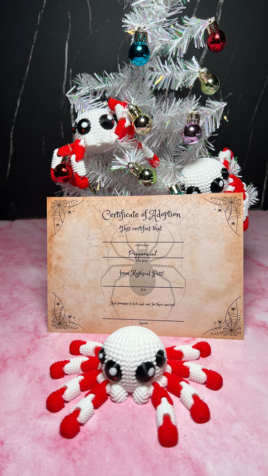 Peppermint - The Crochet Christmas Spider - Mythical Pets