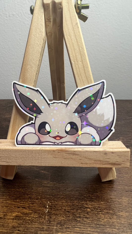 Peeker Shiny Eevee - Die Cut Sticker