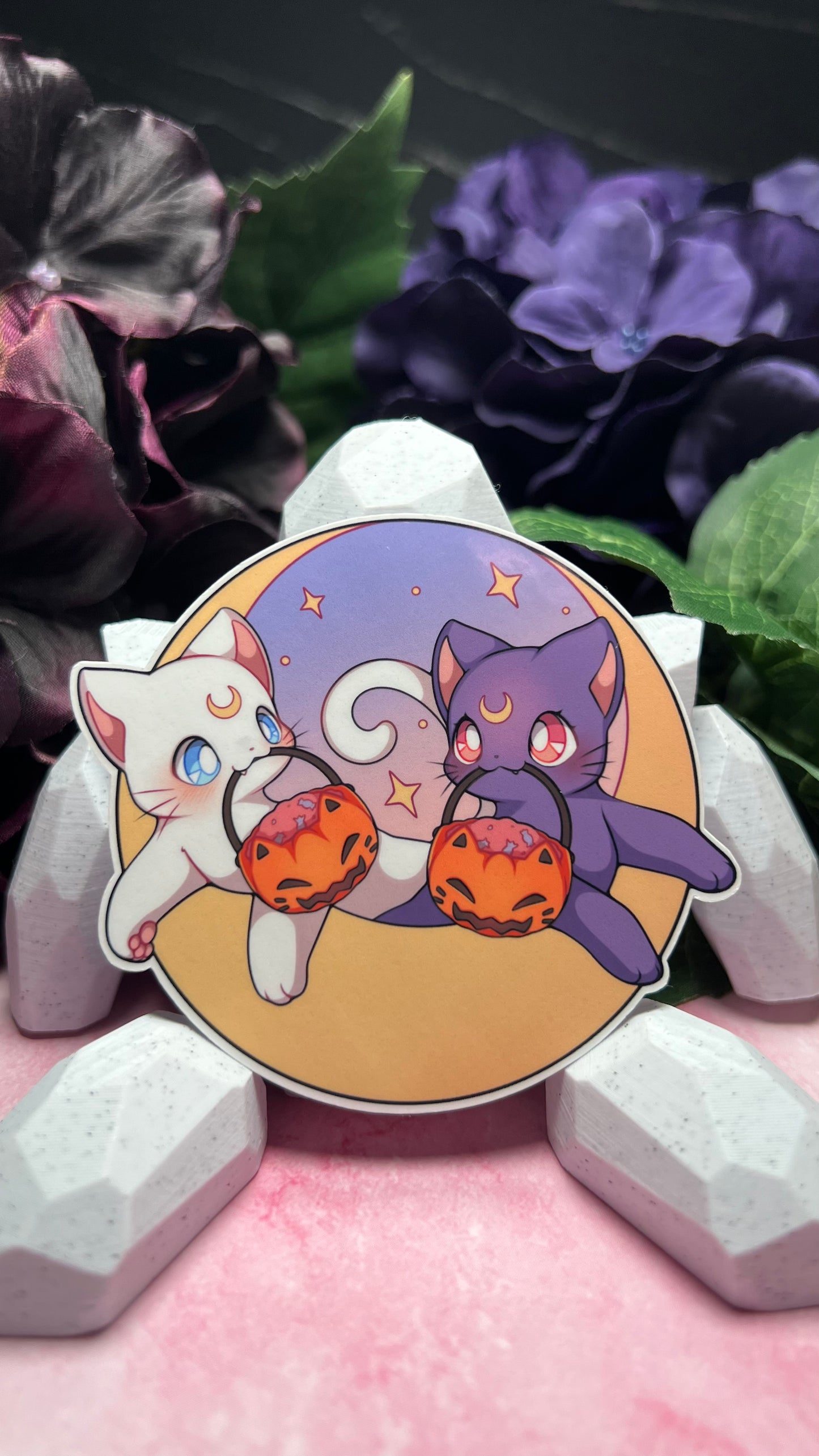 Halloween Luna and Artemis - Die Cut Sticker